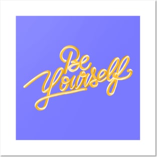 Be yourself 3D gold 3 Posters and Art